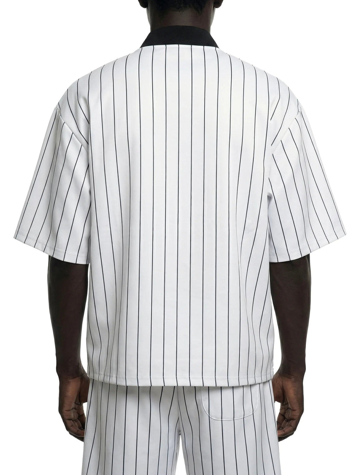 Unisex Striped Full-Zip Baseball Jersey