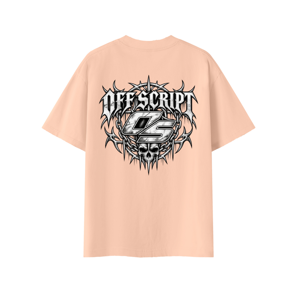 Off Script Gothic Skull Vintage Wash Distressed T-Shirt