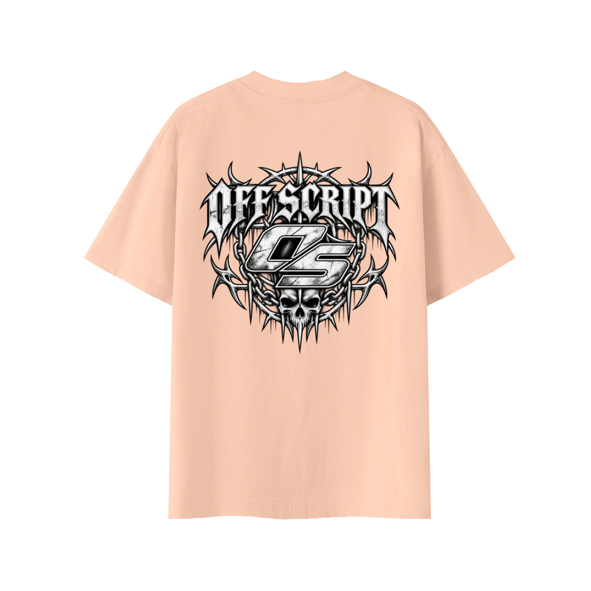 Off Script Gothic Skull Vintage Wash Distressed T-Shirt