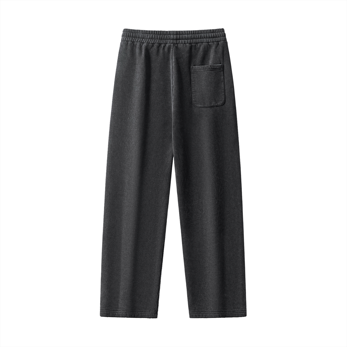 Unisex Frayed Enzyme-Washed Fleece Sweatpants – Black back view