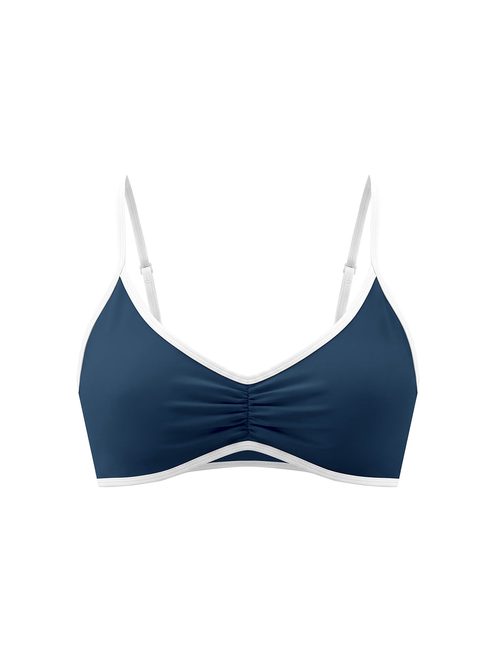 Women's Color Block Ruched V-Neck Sports Bra