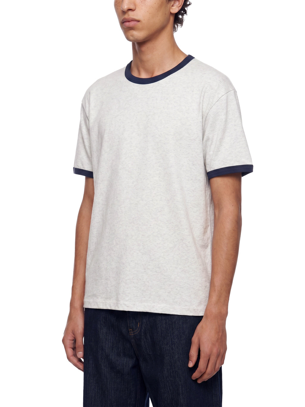 Unisex Contrast-Edge Ribbed Crewneck T-Shirt gallery view