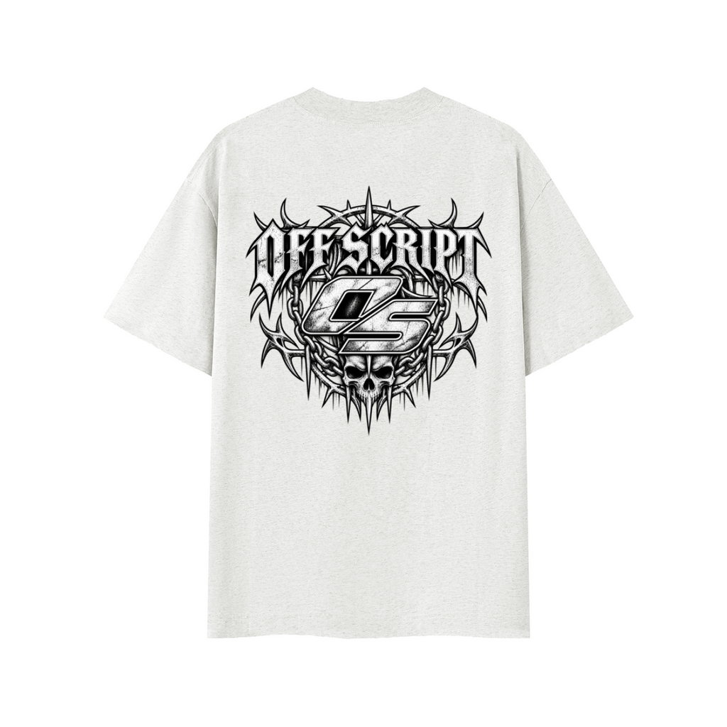 Off Script Gothic Skull Vintage Wash Distressed T-Shirt