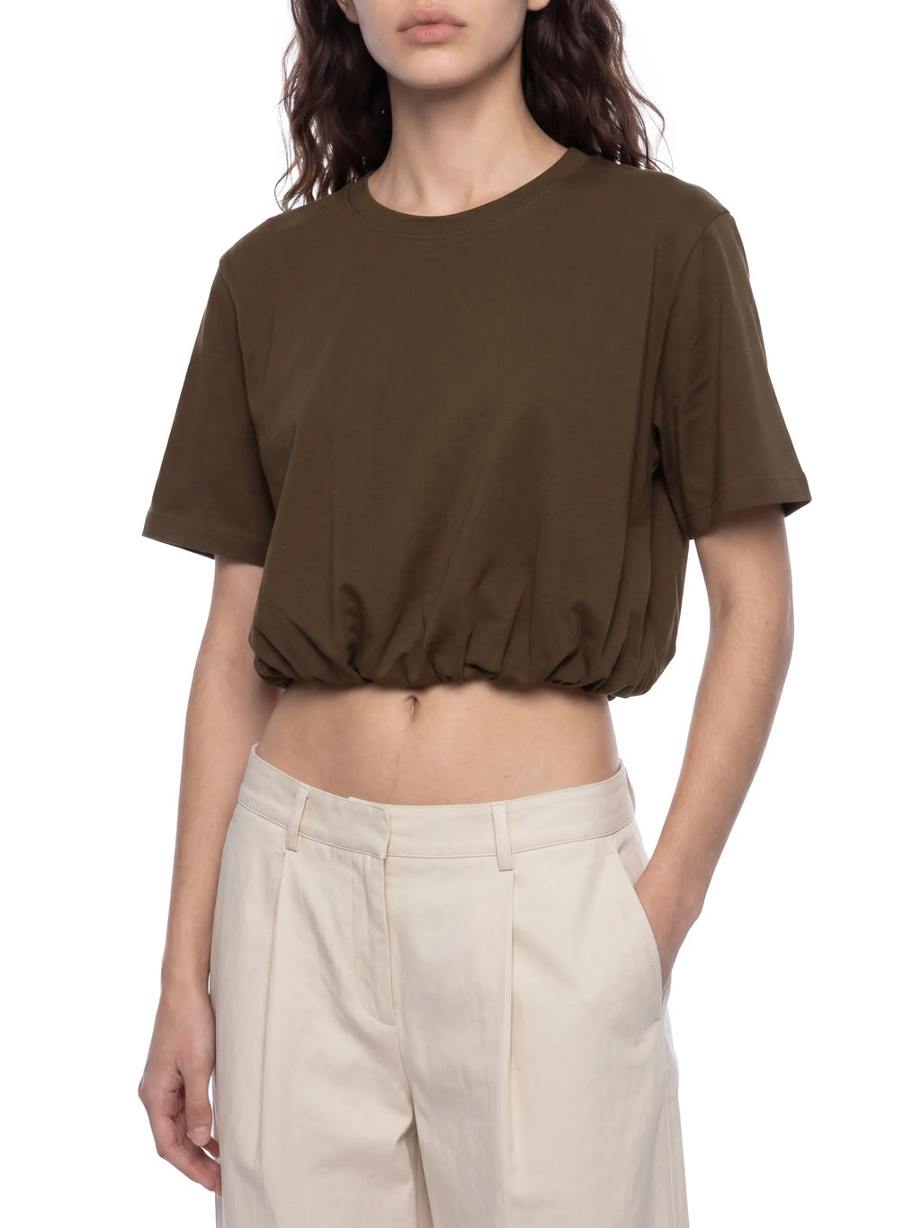 Women’s Crop Bubble Hem T-Shirt