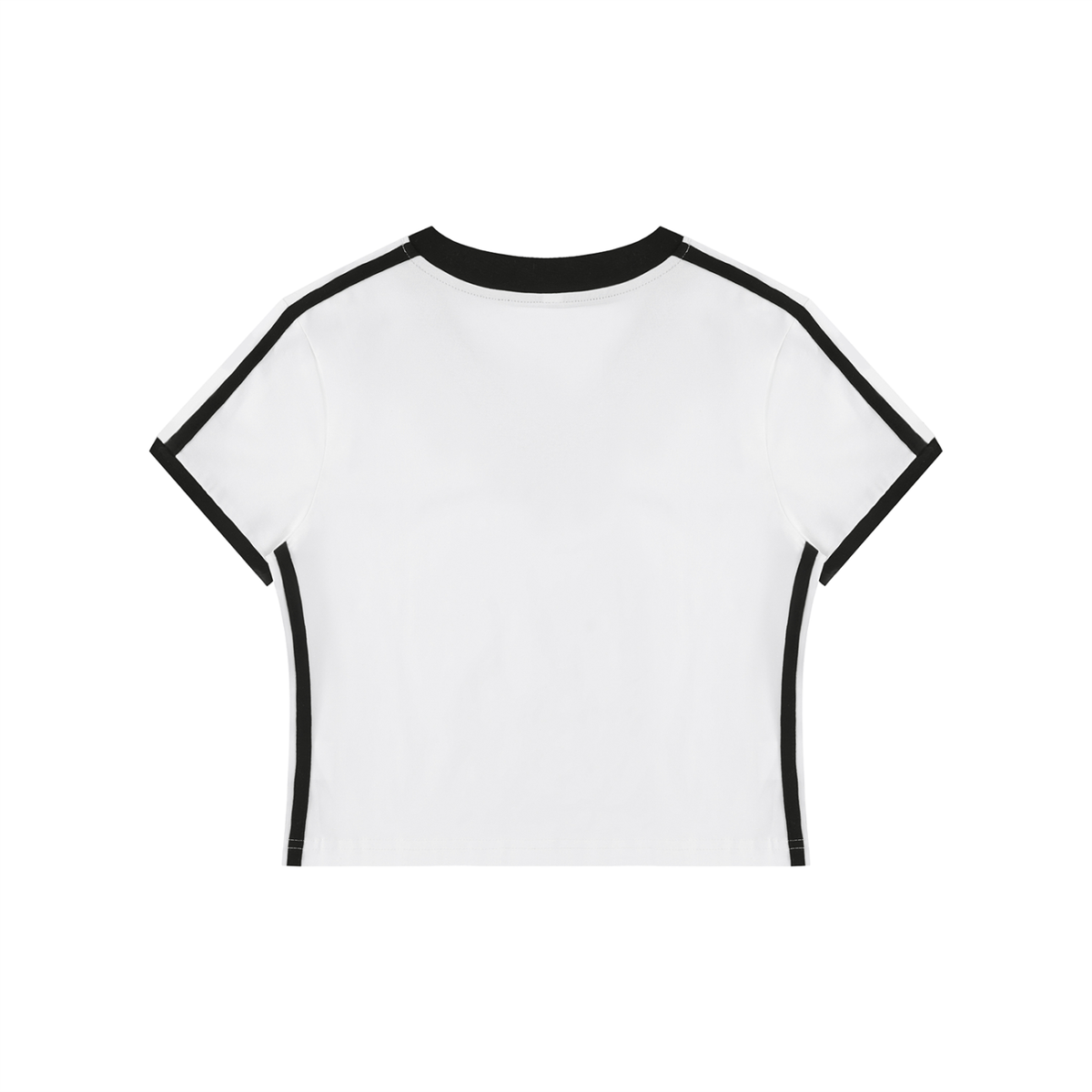 Women's Retro Binding V-Neck Crop T-Shirt