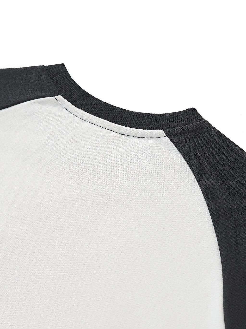 Raw-Hem Colour-Block Raglan Crop Sweatshirt