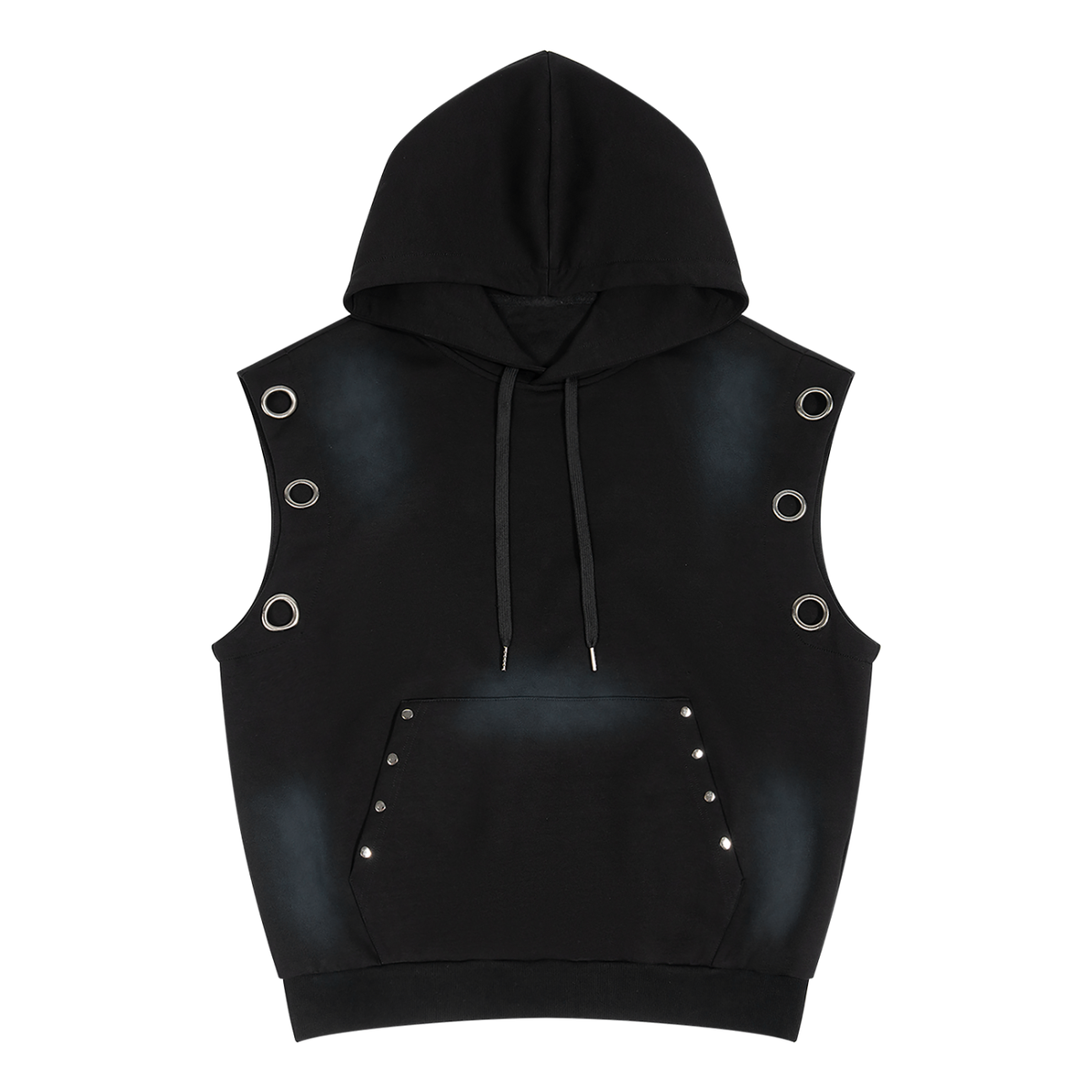 Vintage-Wash Sun-Fade Sleeveless Hoodie