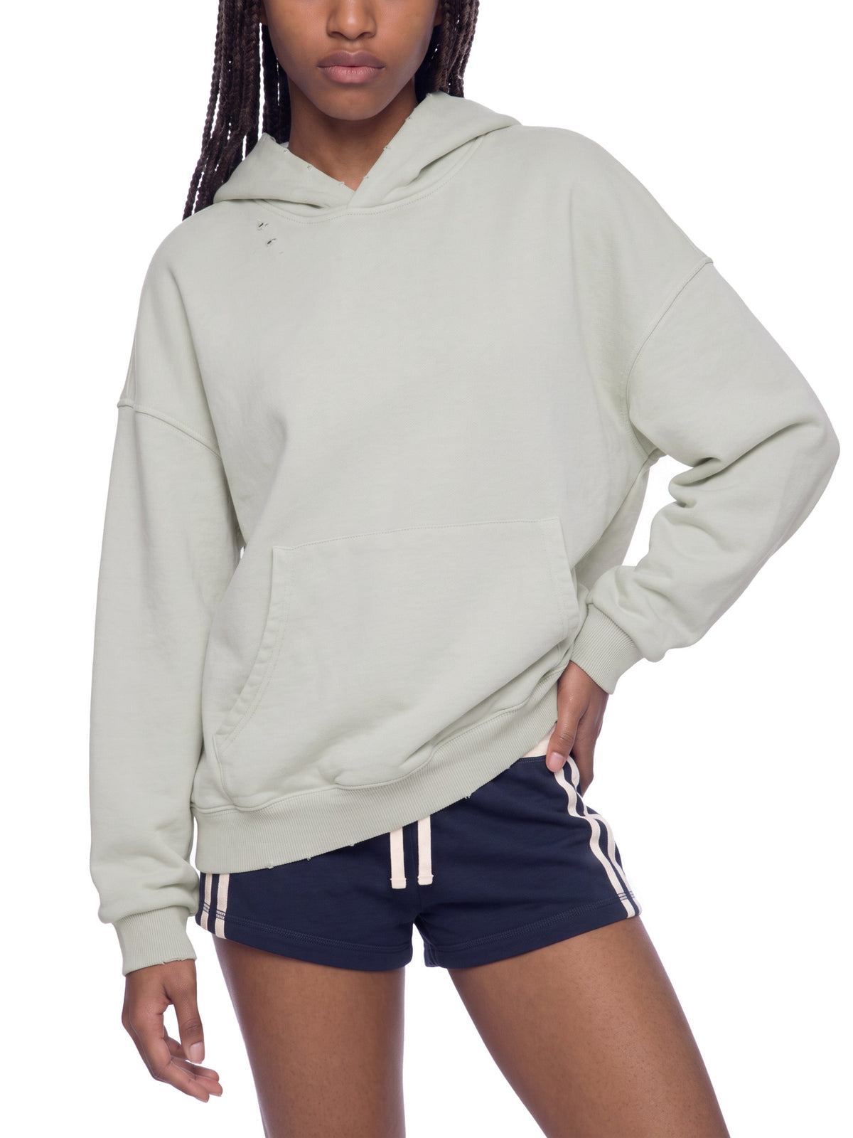 Unisex Mineral Wash Distressed Hoodie