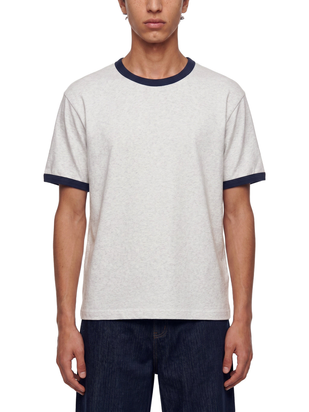 Unisex Contrast-Edge Ribbed Crewneck T-Shirt gallery view