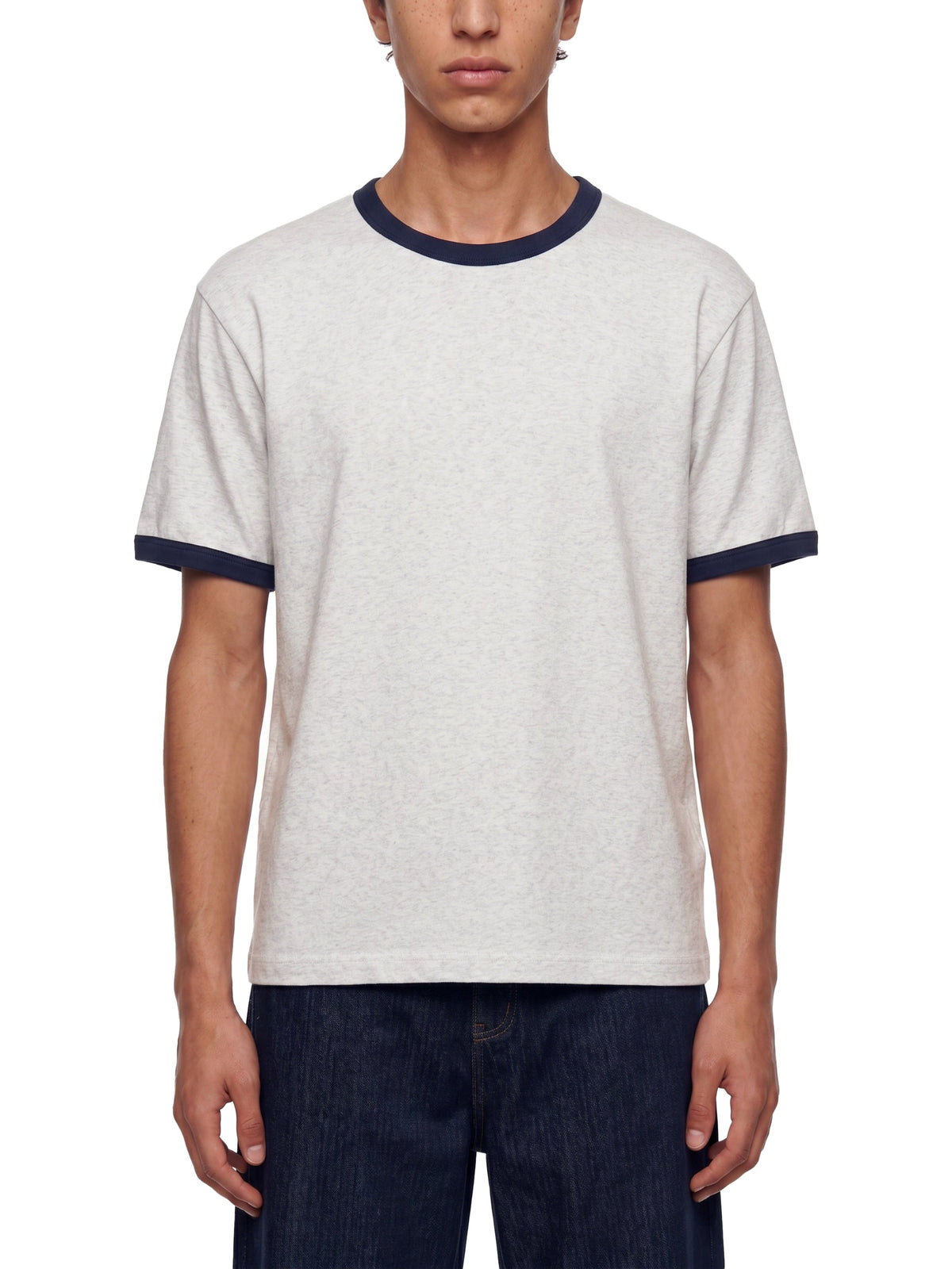 Unisex Contrast-Edge Ribbed Crewneck T-Shirt gallery view