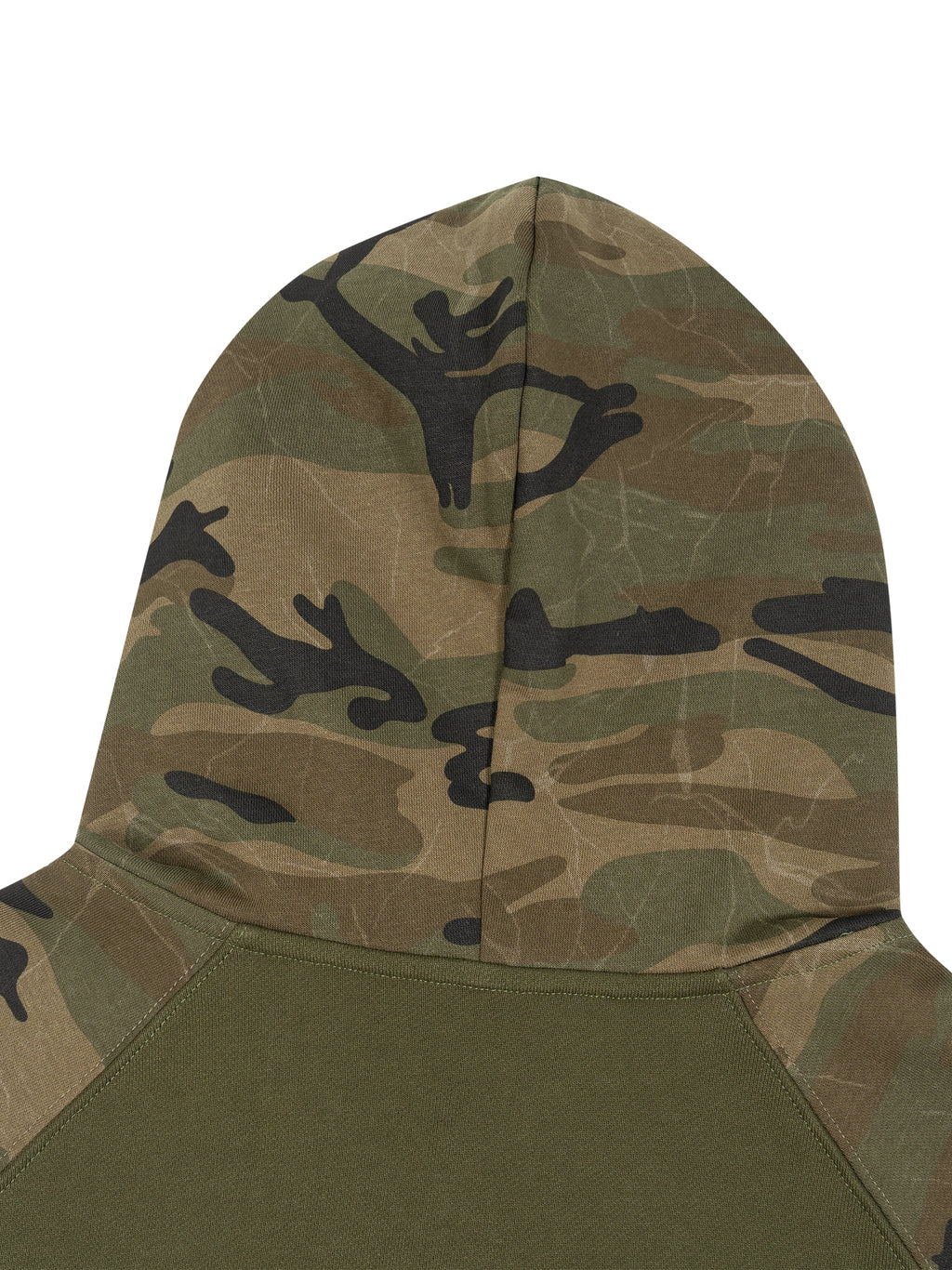 Unisex Camo-Splice Raglan Zip Hoodie