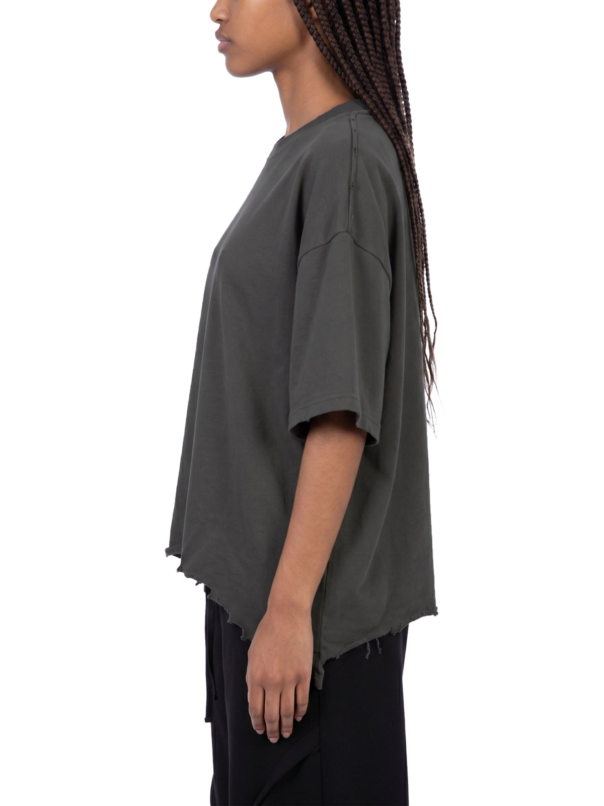 Unisex Vintage-Wash Boxy Distressed-Hem T-Shirt gallery view