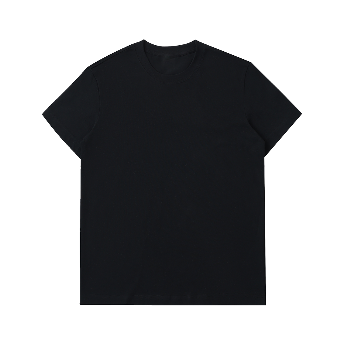Black Essential Heavyweight Cotton T-Shirt front view