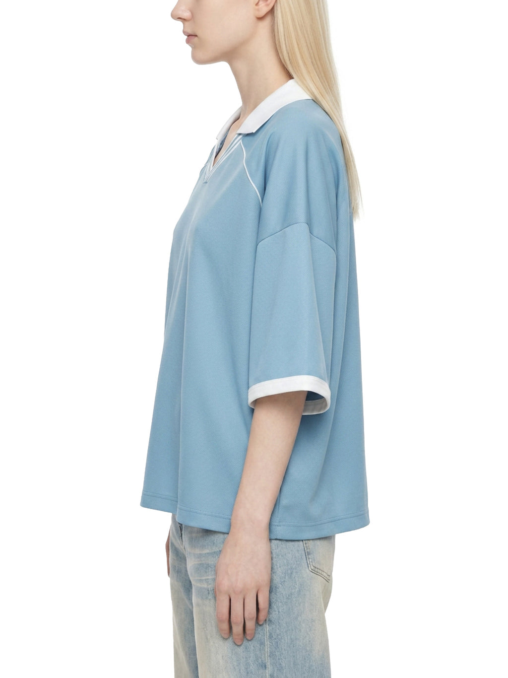 Unisex Collared Piping Boxy Soccer Jersey