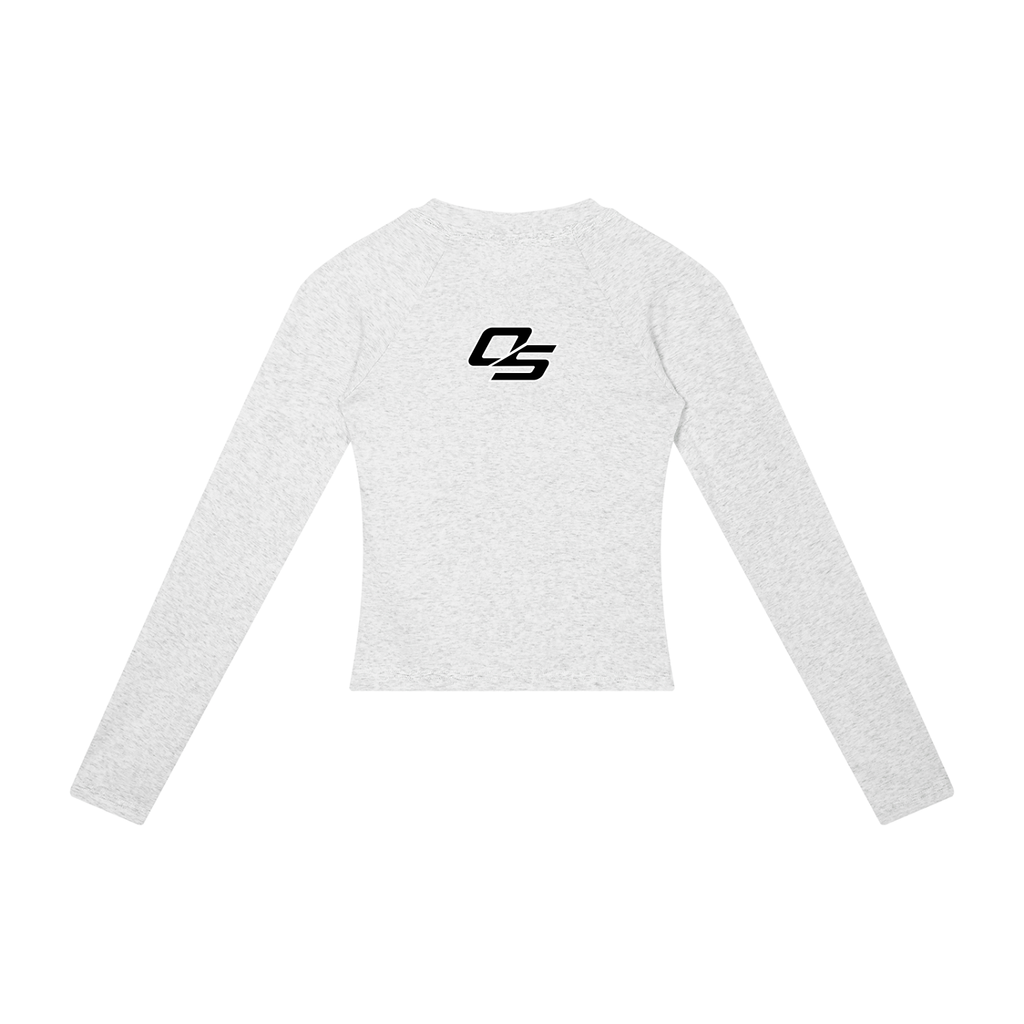 Sunset Cat Heart Women's Raglan Long Sleeve Crop T-Shirt