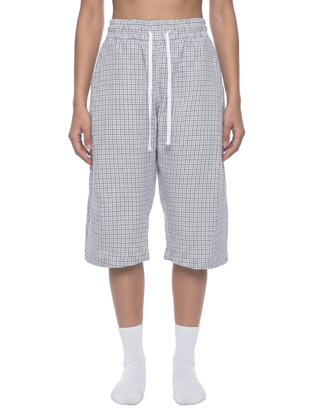 Unisex Plaid Loose Capri Shorts