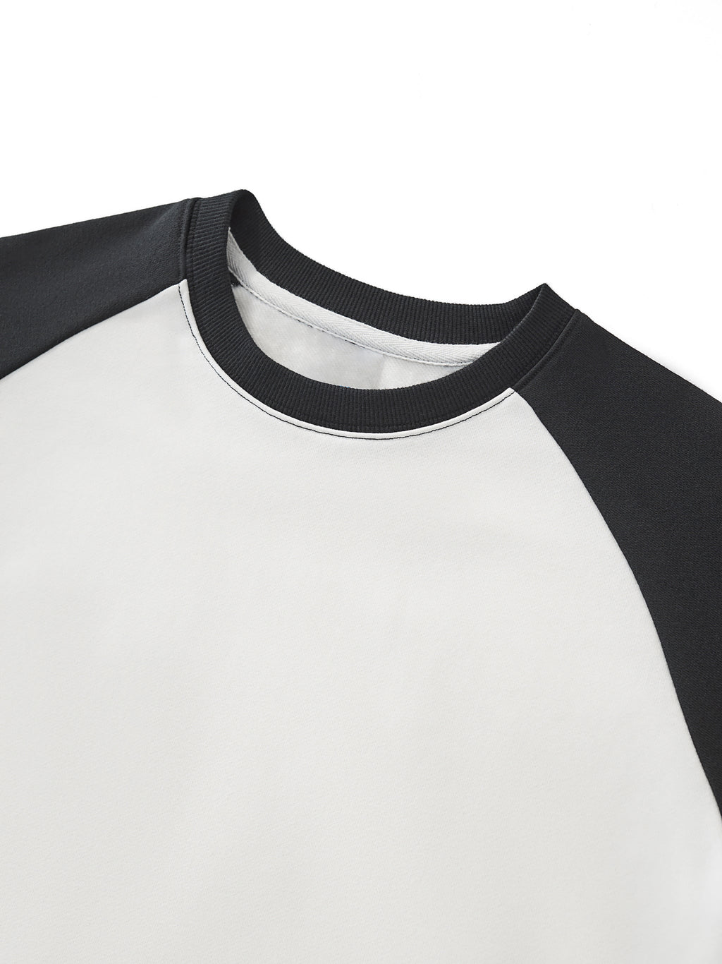 Raw-Hem Colour-Block Raglan Crop Sweatshirt