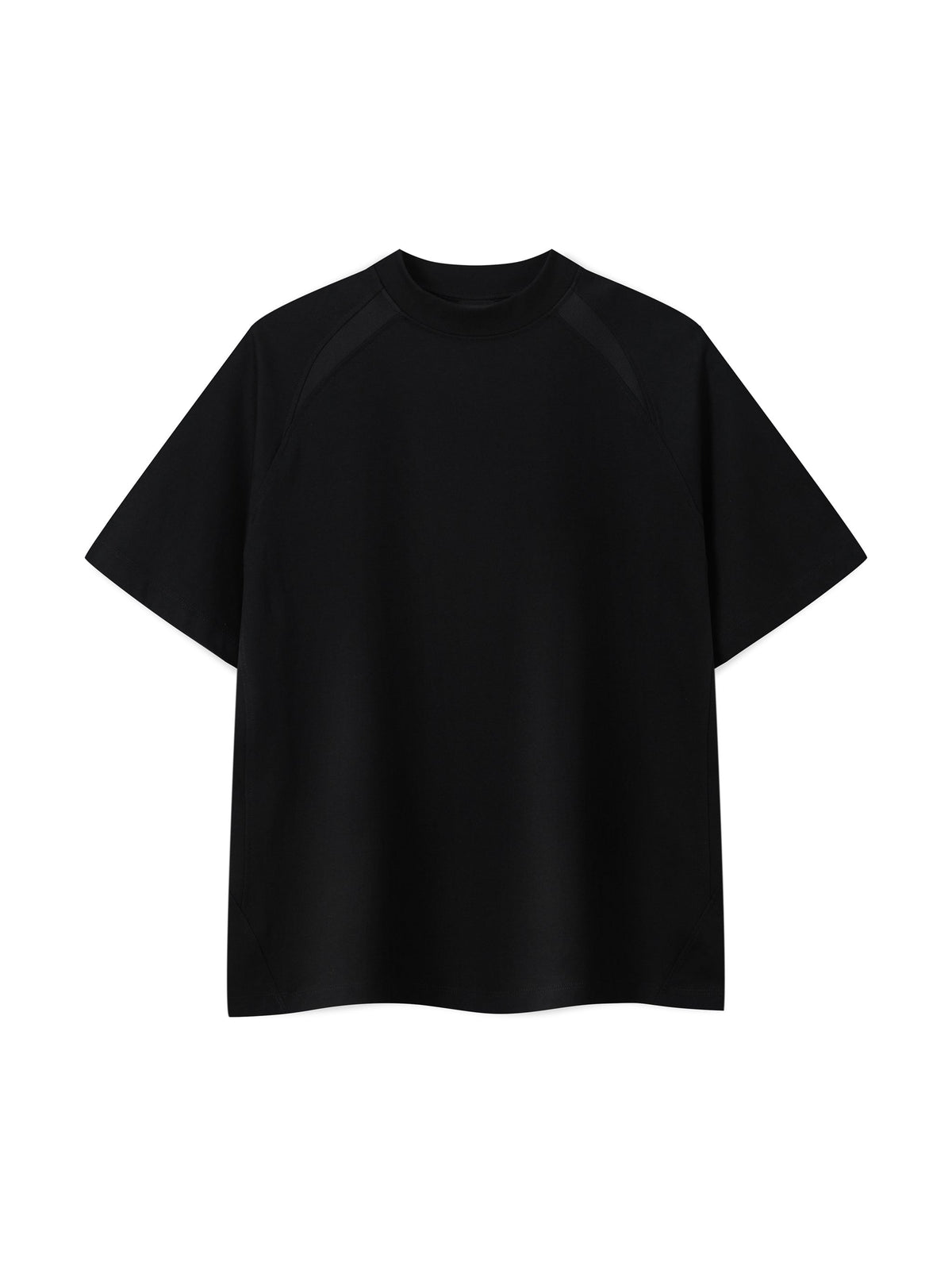 Black Unisex Contrast Panel Performance T-Shirt front view