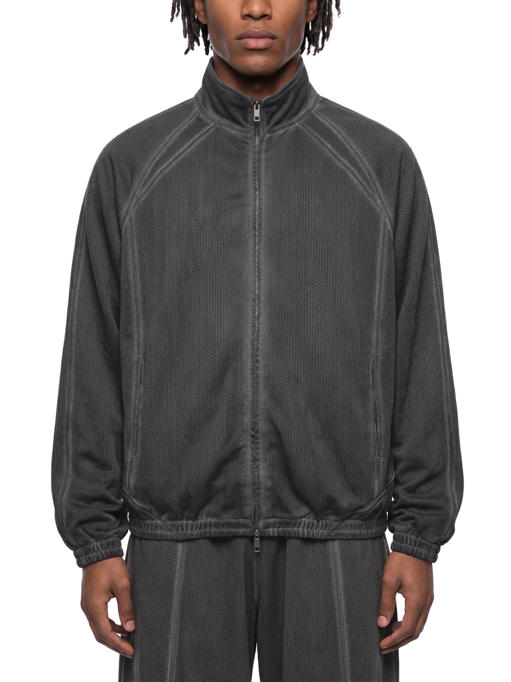 Unisex Vintage Wash Full Zip Mesh Jacket