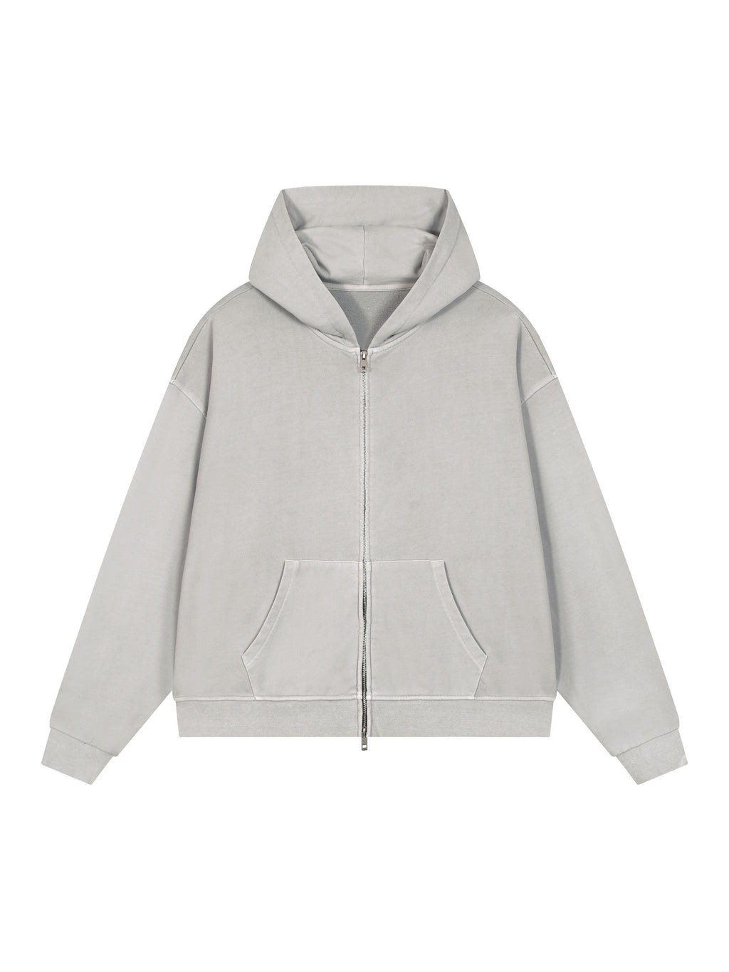 Unisex Vintage Wash Full Zip Boxy Hoodie