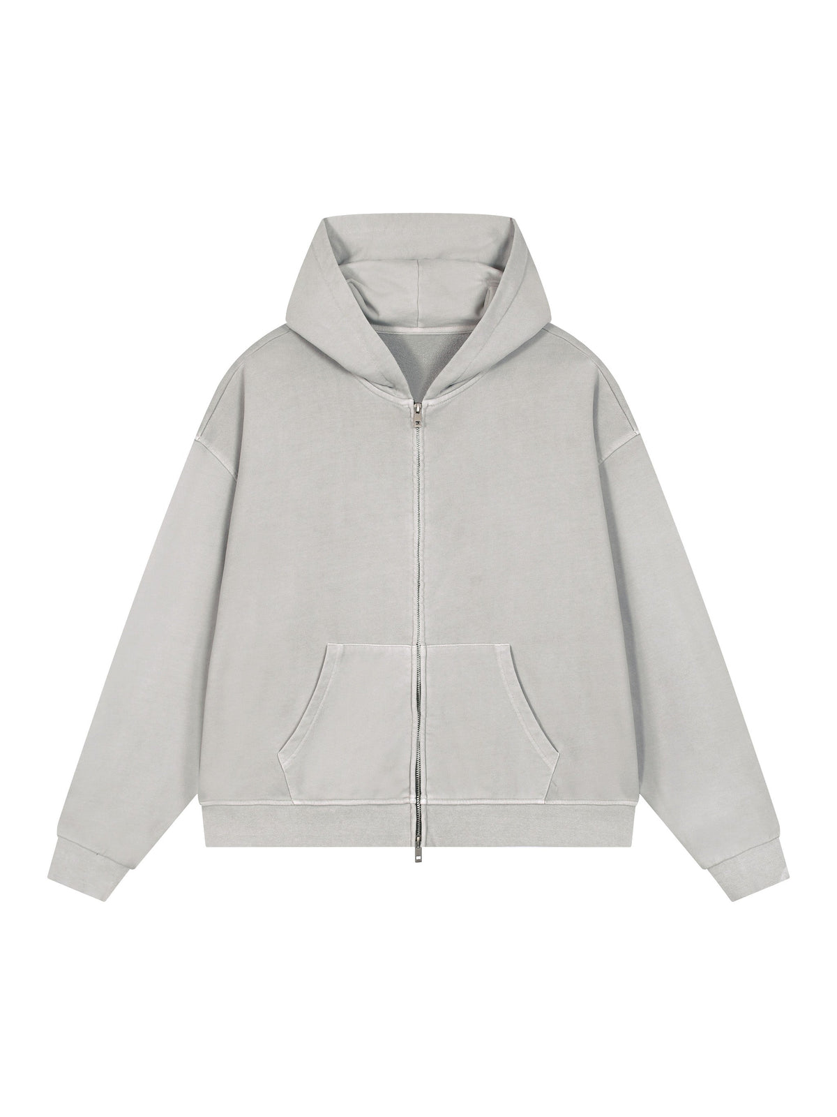 Unisex Vintage Wash Full Zip Boxy Hoodie