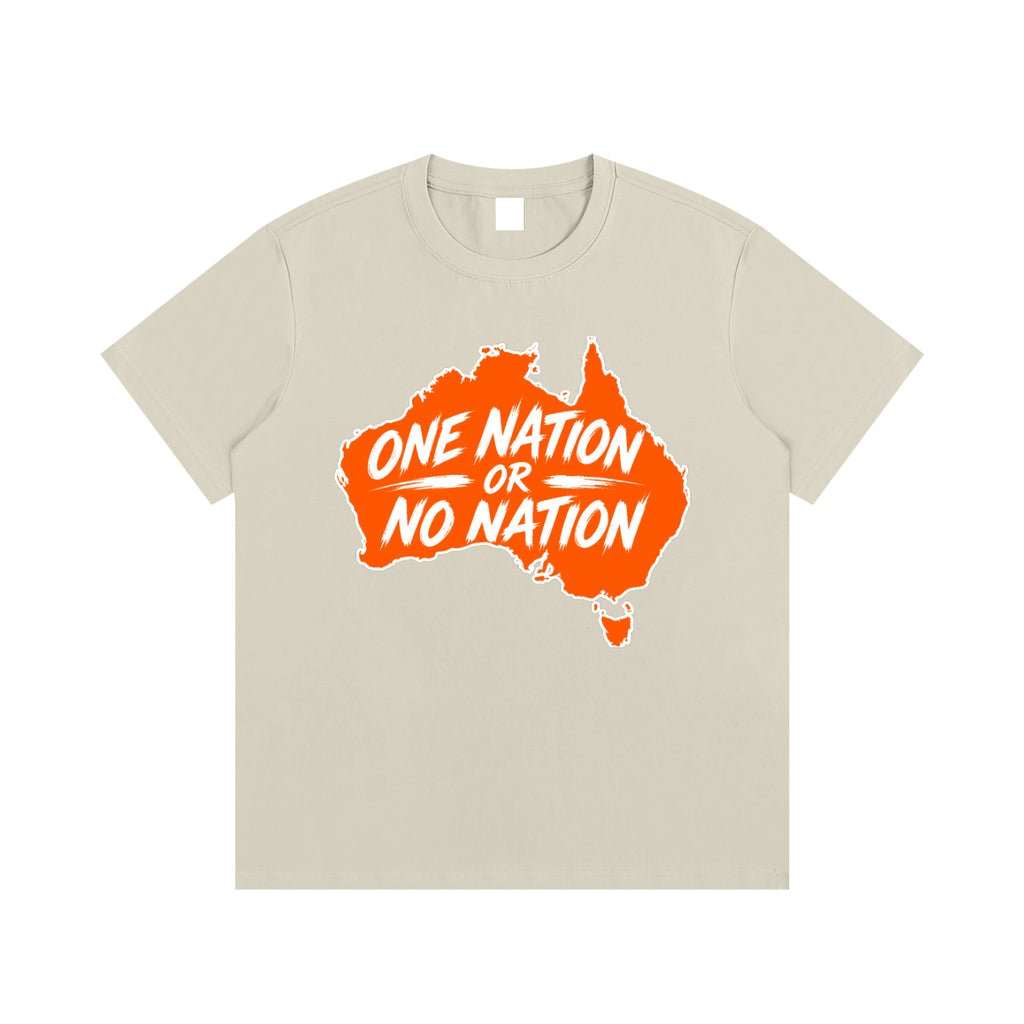 One Nation Essential Cotton T-Shirt - Khaki front product view