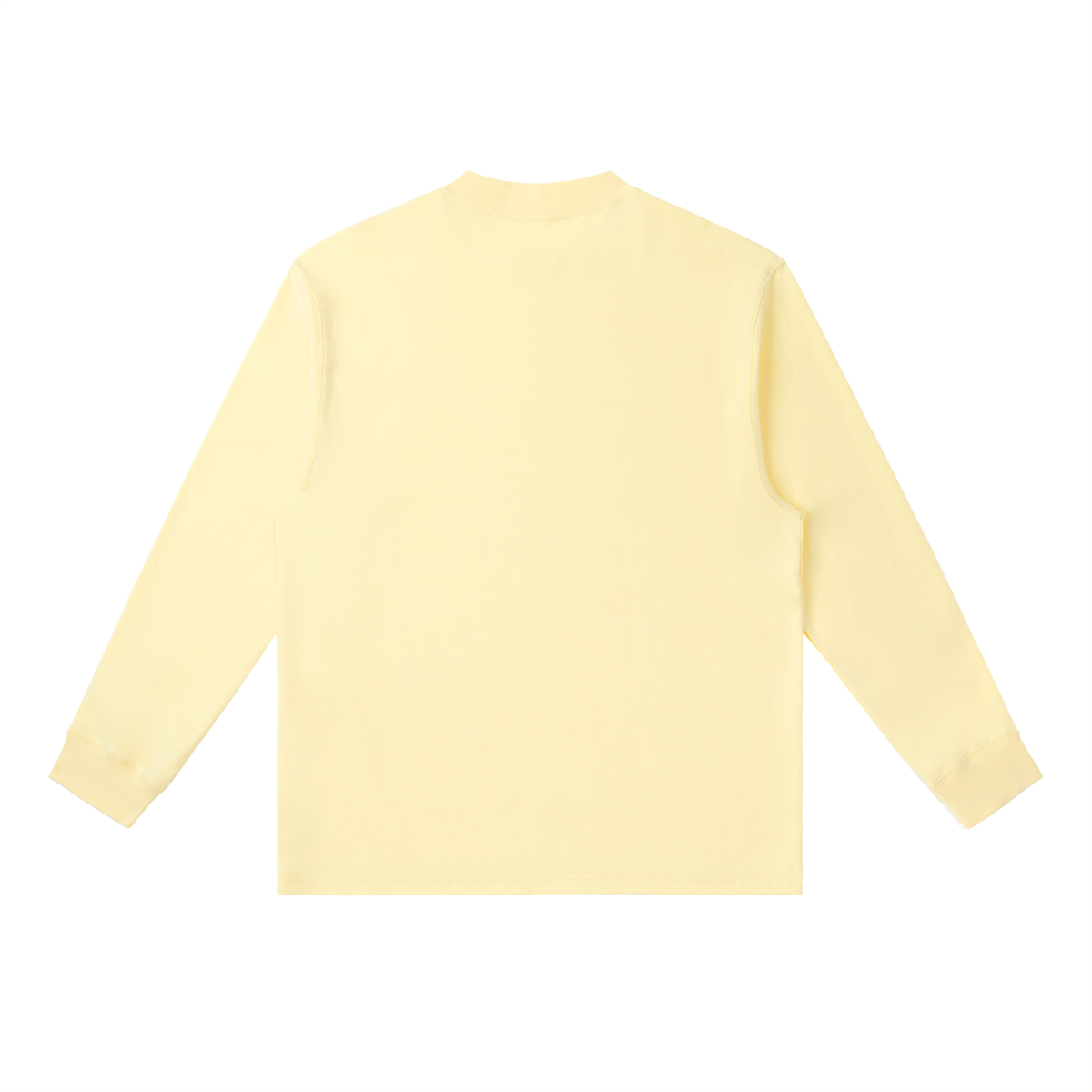 Yellow Cream Essential Crewneck Long-Sleeve T-Shirt back product view