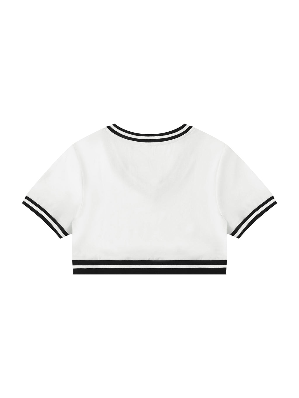 Women's Color Block V-Neck Crop T-Shirt