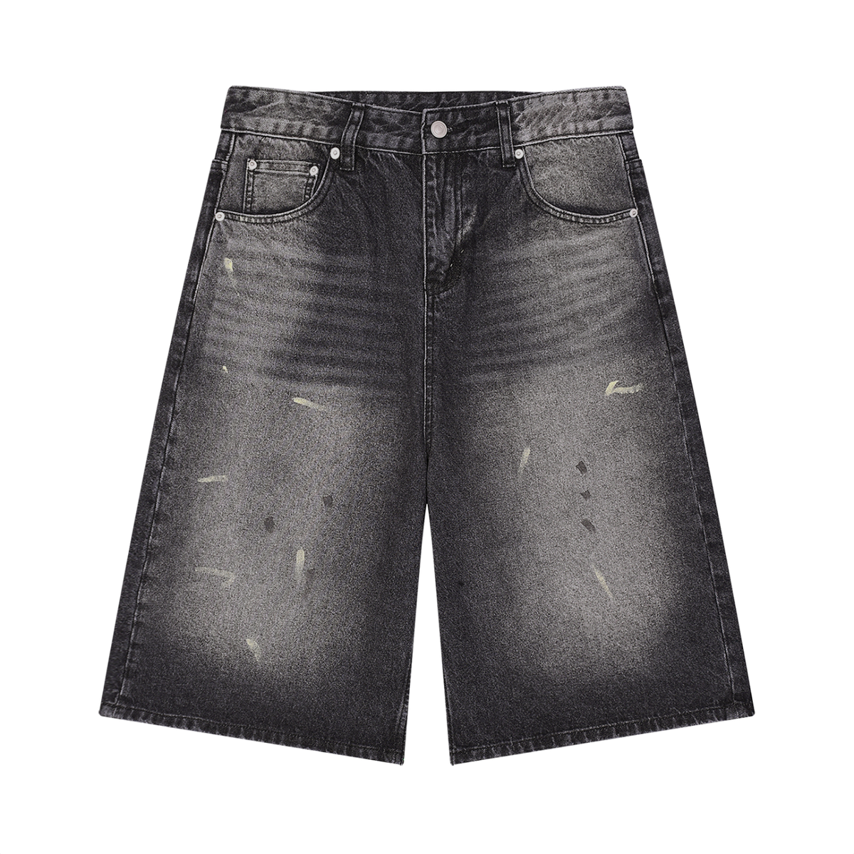 Men’s Vintage Wash Wide-Leg Denim Shorts