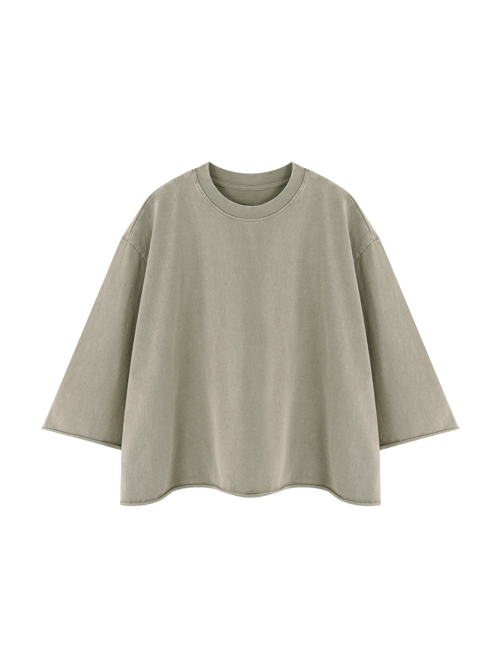 Unisex Mineral Wash Raw Hem Boxy T-Shirt