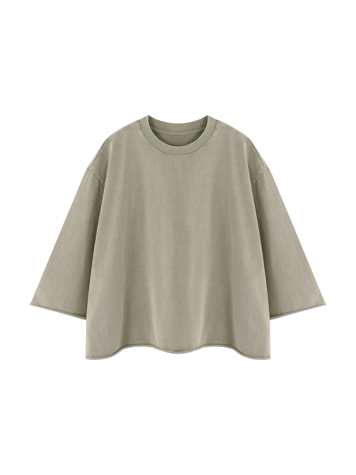 Unisex Mineral Wash Raw Hem Boxy T-Shirt