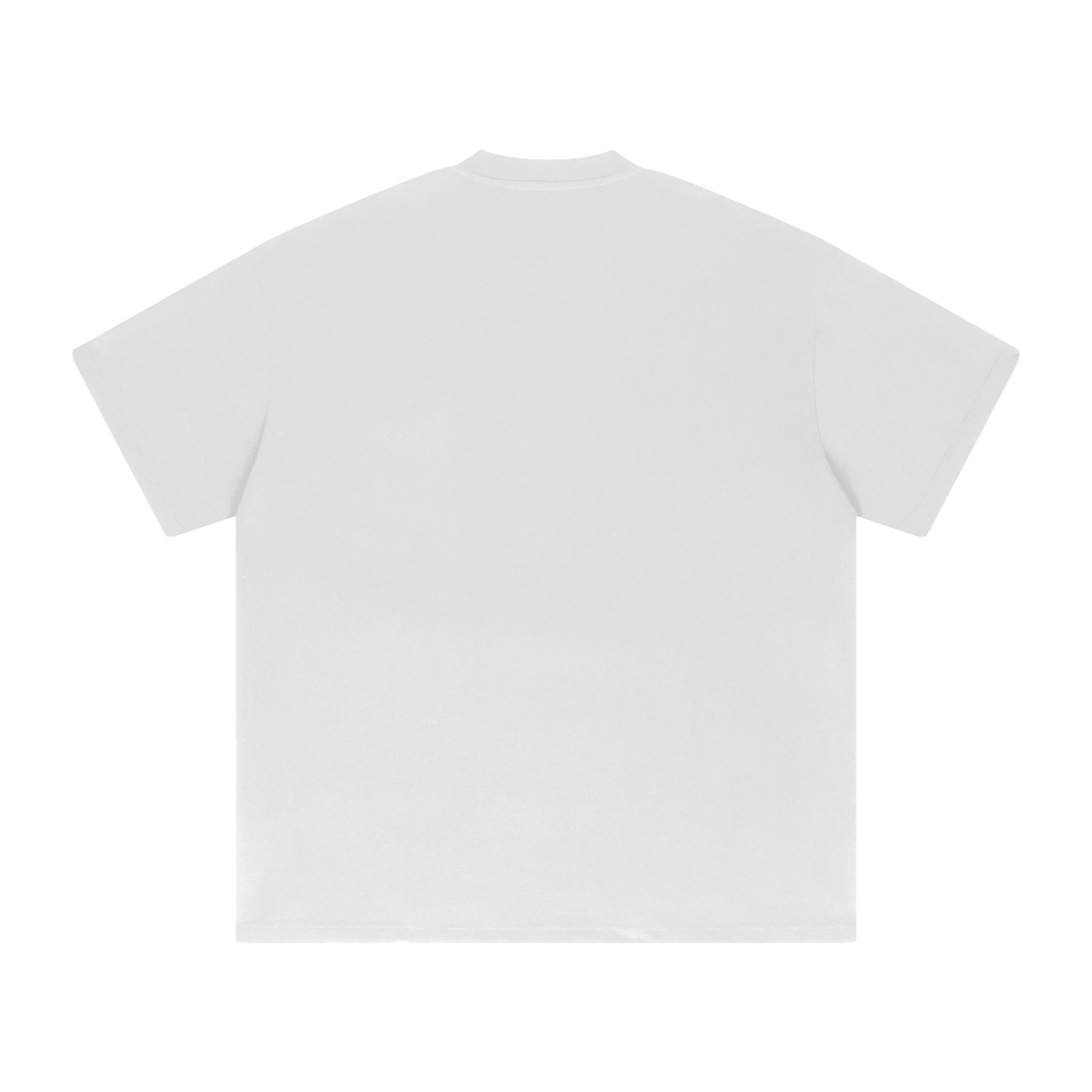 White Heavyweight Drop Shoulder T-Shirt back product view