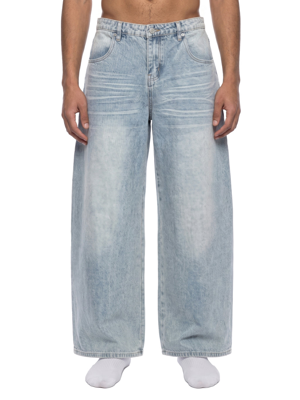 Men’s Enzyme Wash Wide Leg Jeans