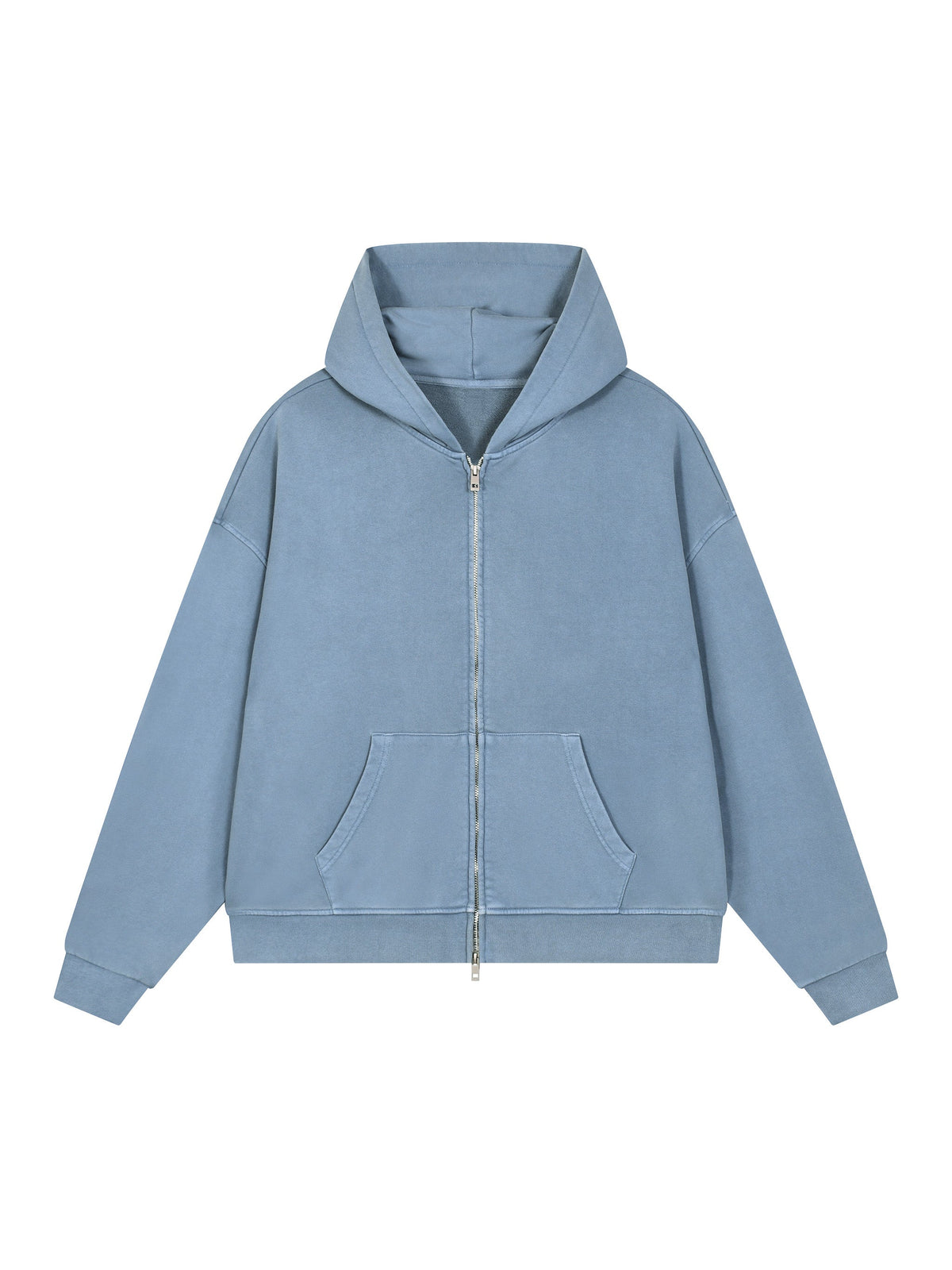 Unisex Vintage Wash Full Zip Boxy Hoodie