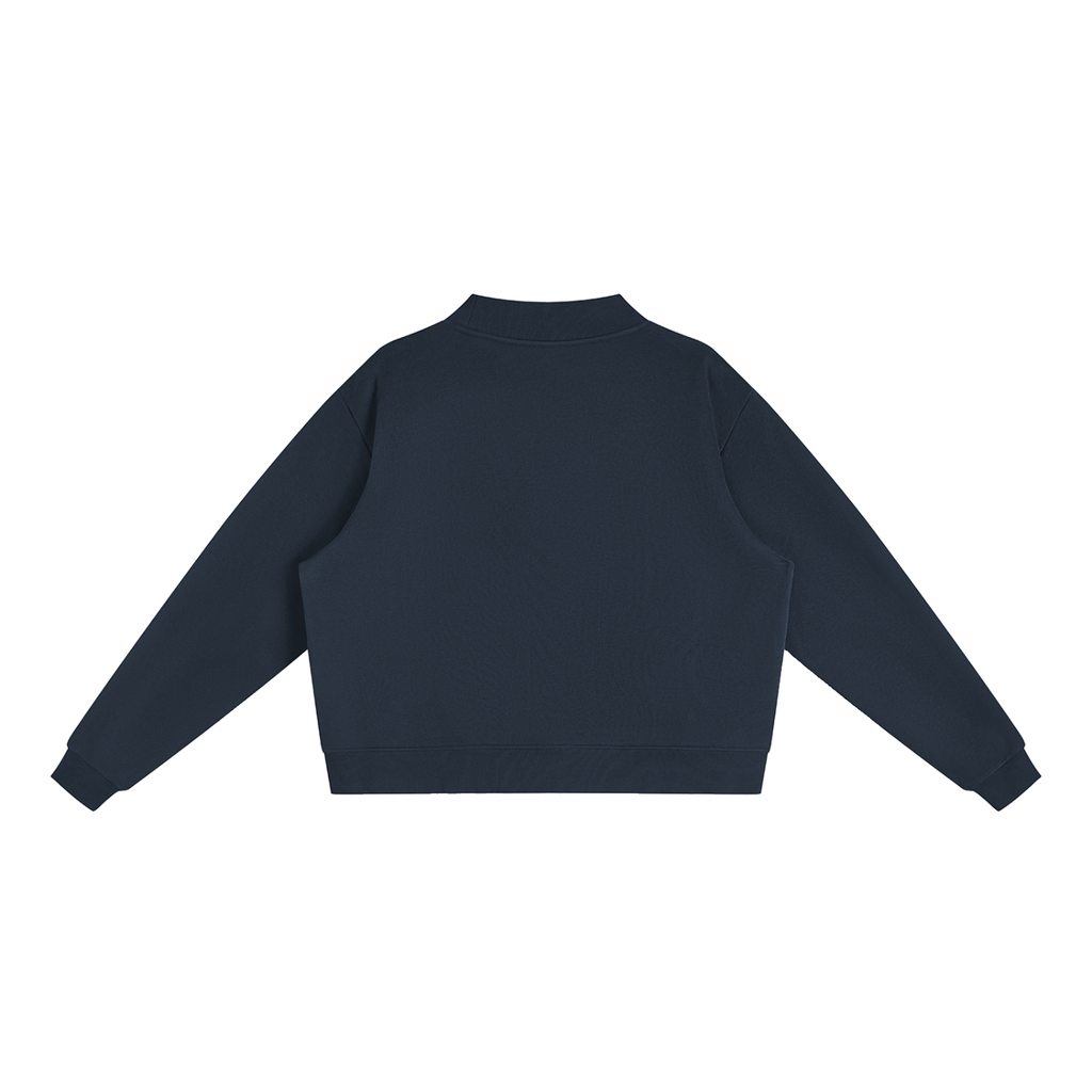 ADHD Macarena Women's Essential Fleece Mock-Neck Graphic Sweatshirt - Navy Blue back