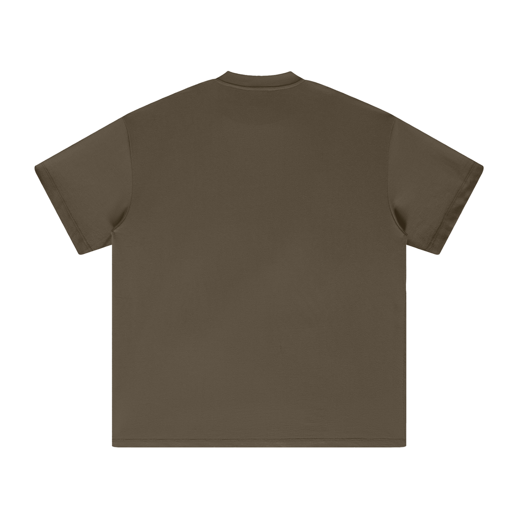 Unisex heavyweight Earth Tone T-shirt in Brown – back product view