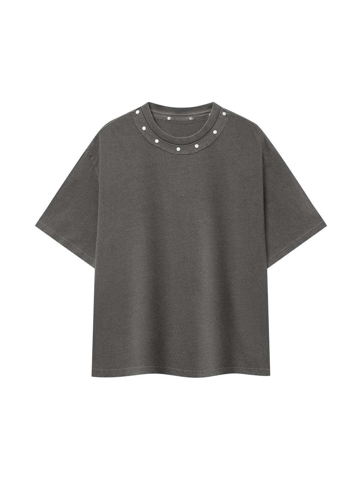 Unisex Washed Boxy Studded T-Shirt