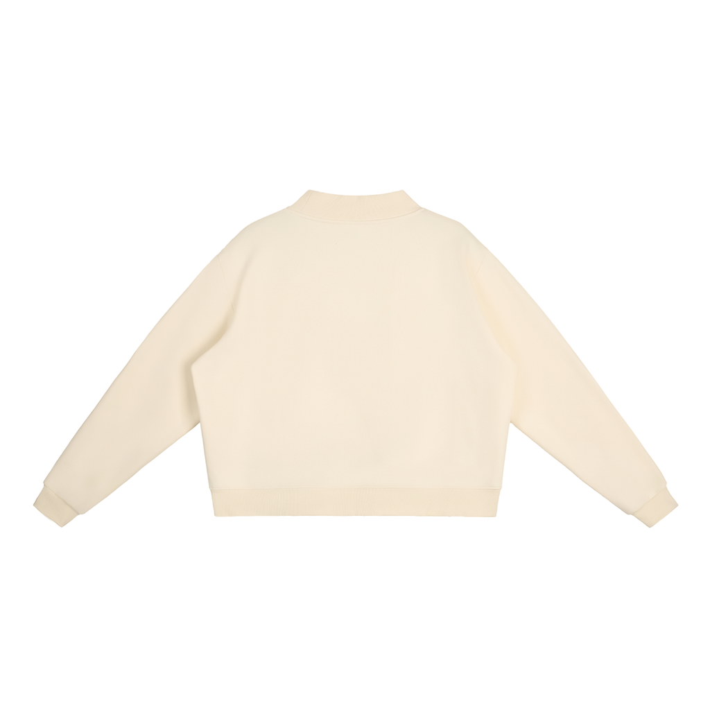 ADHD Macarena Women's Essential Fleece Mock-Neck Graphic Sweatshirt - Cream Apricot back