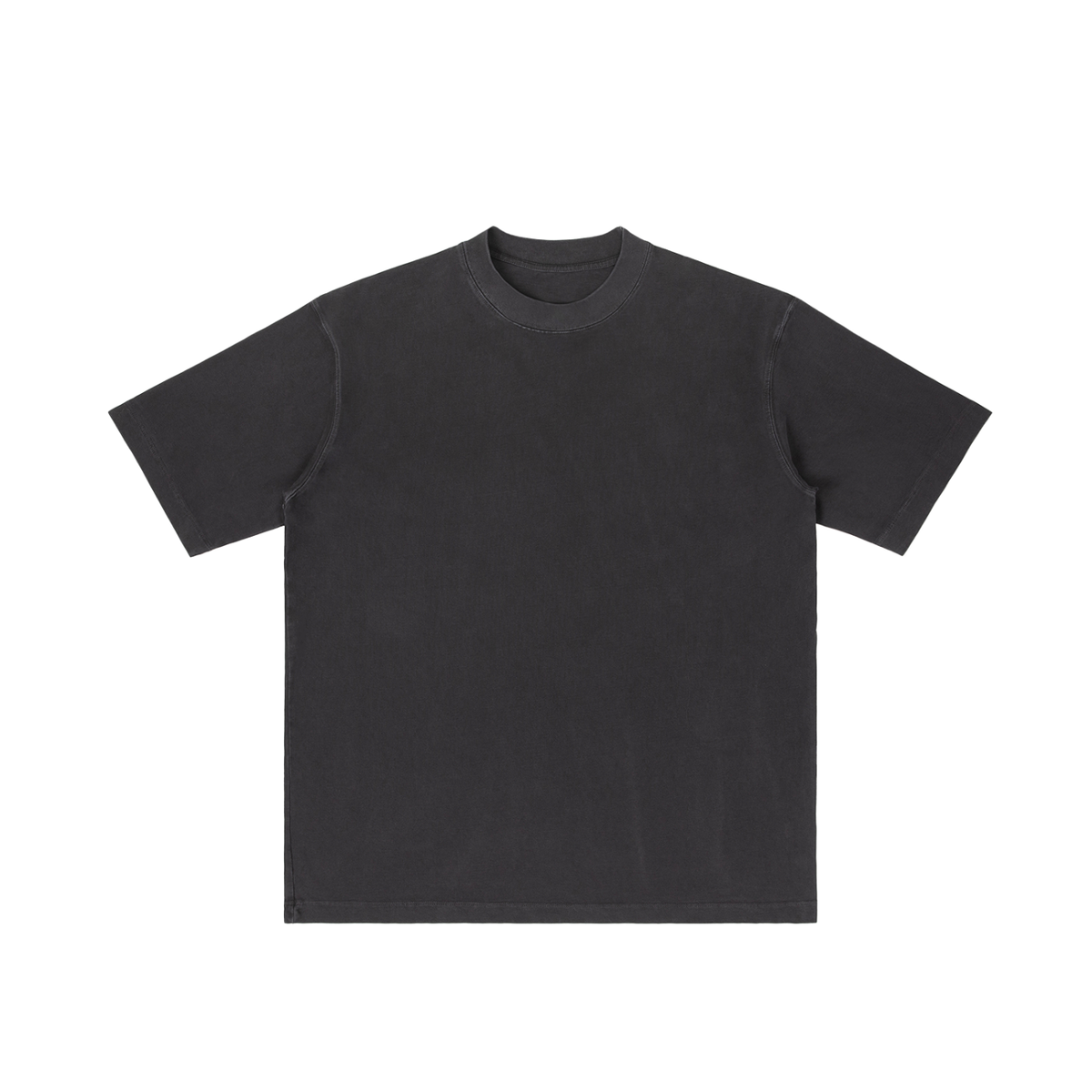 Black Unisex Vintage-Wash Drop-Shoulder T-Shirt front view