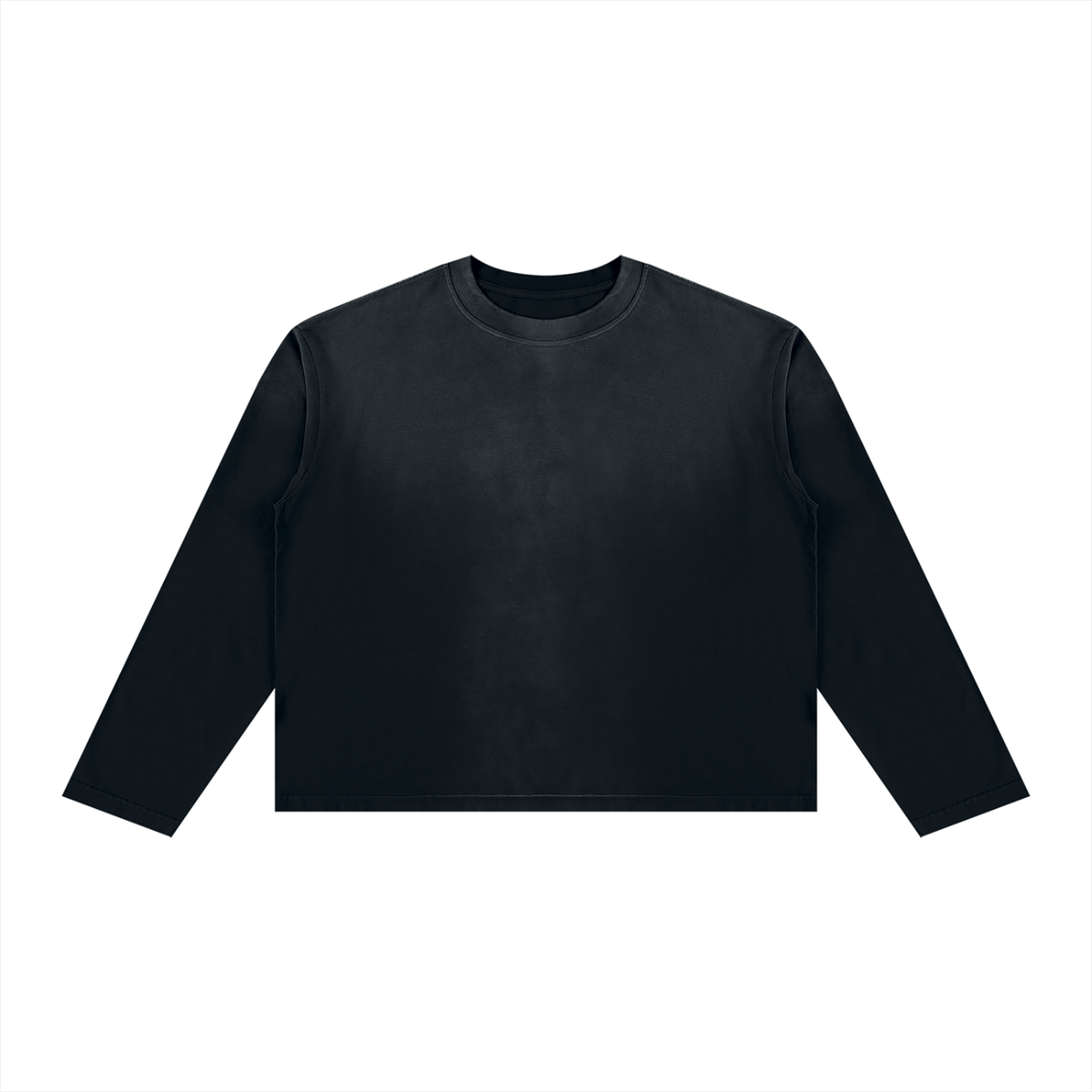 Off Script Sunfade Boxy Long Sleeve T-Shirt - Black front view