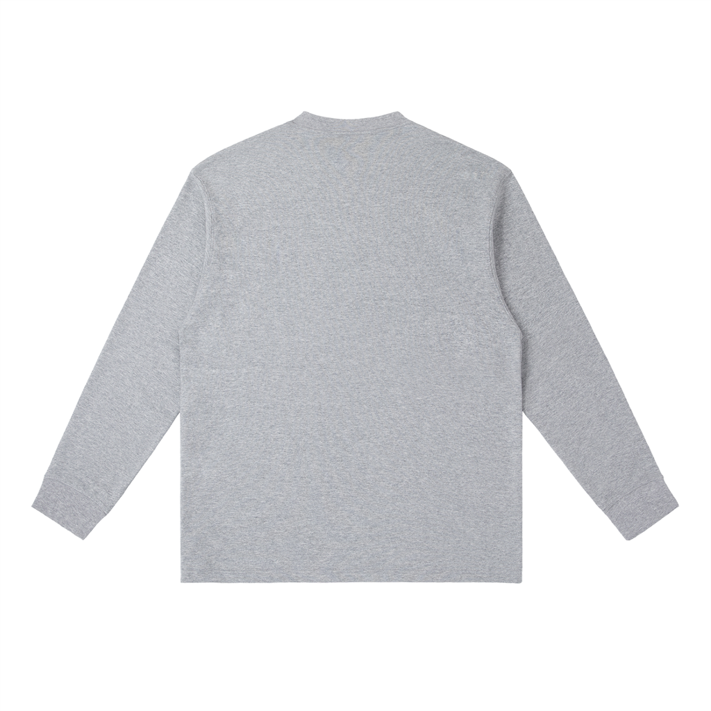 Gray Essential Crewneck Long-Sleeve T-Shirt back product view