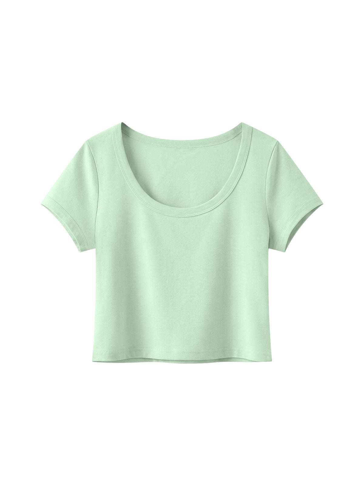 Women's Solid Color Slim Crop T-Shirt