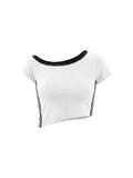 Women's Color Block Off-the-Shoulder T-Shirt