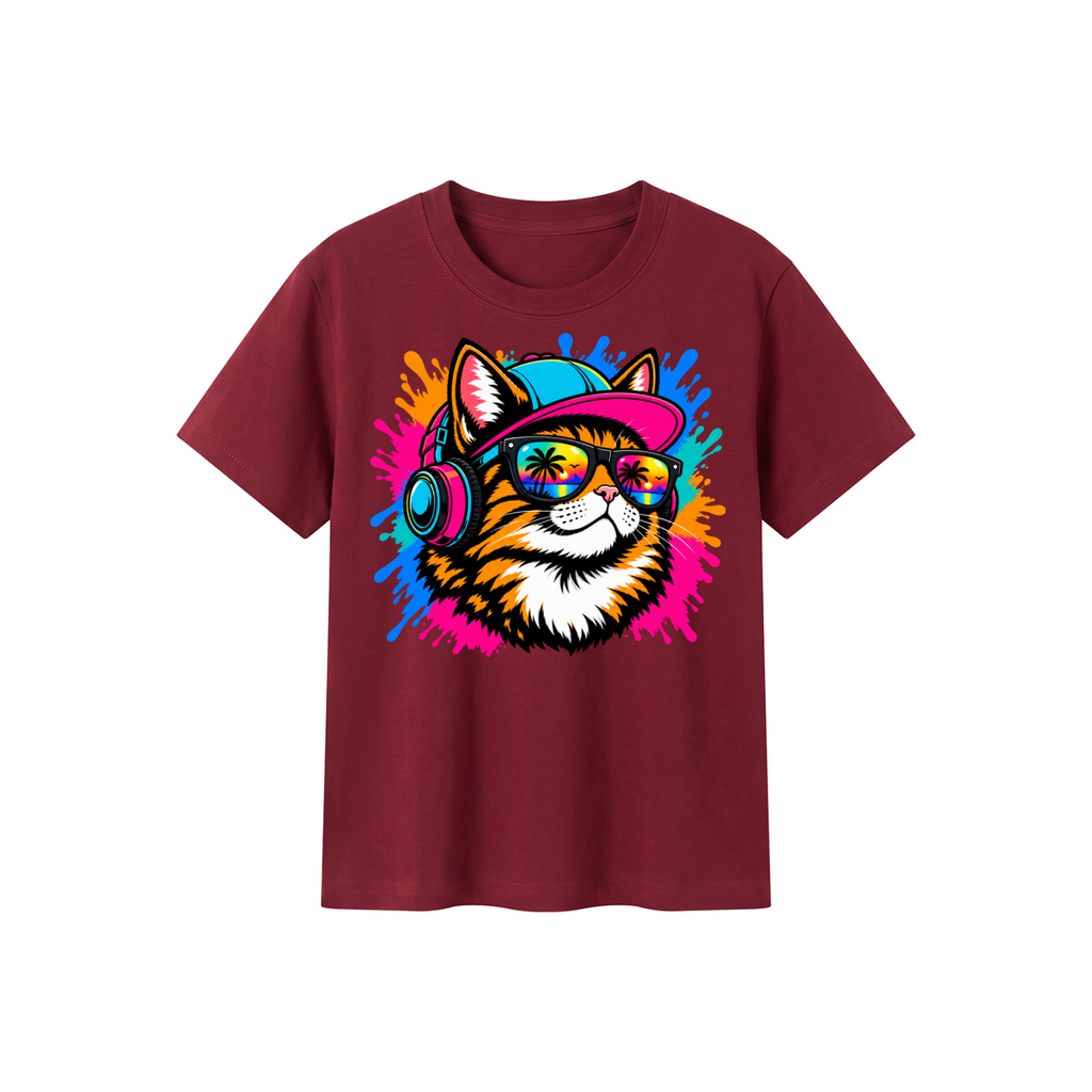 DJ Cat Kids' Crewneck Short-Sleeve T-Shirt