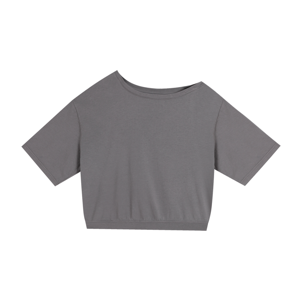 Asymmetric Shoulder Oversized Cotton T-Shirt
