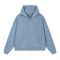 Off Script Gothic Skull Vintage Wash Full Zip Boxy Hoodie