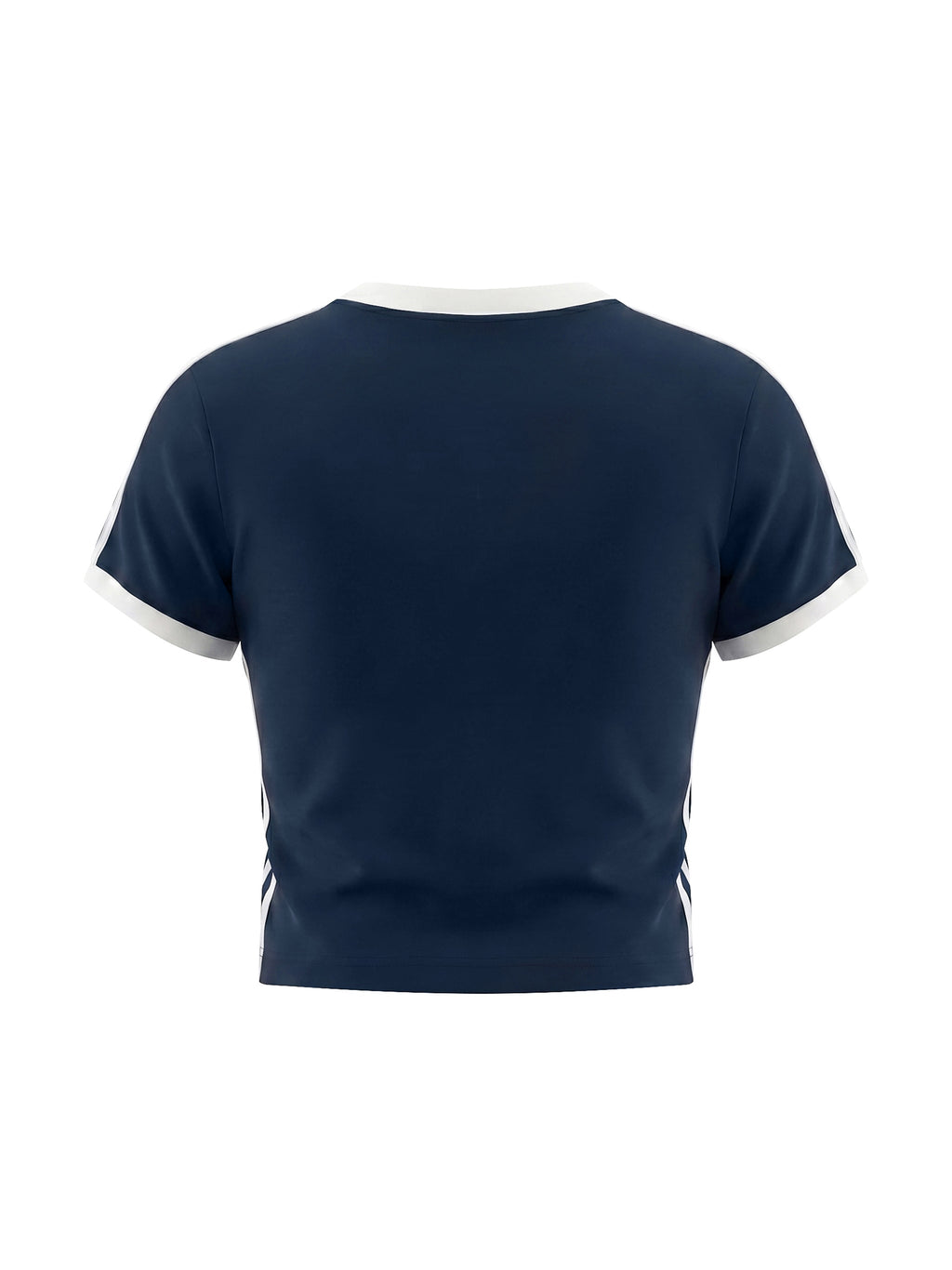 Women's Retro Binding V-Neck Crop T-Shirt