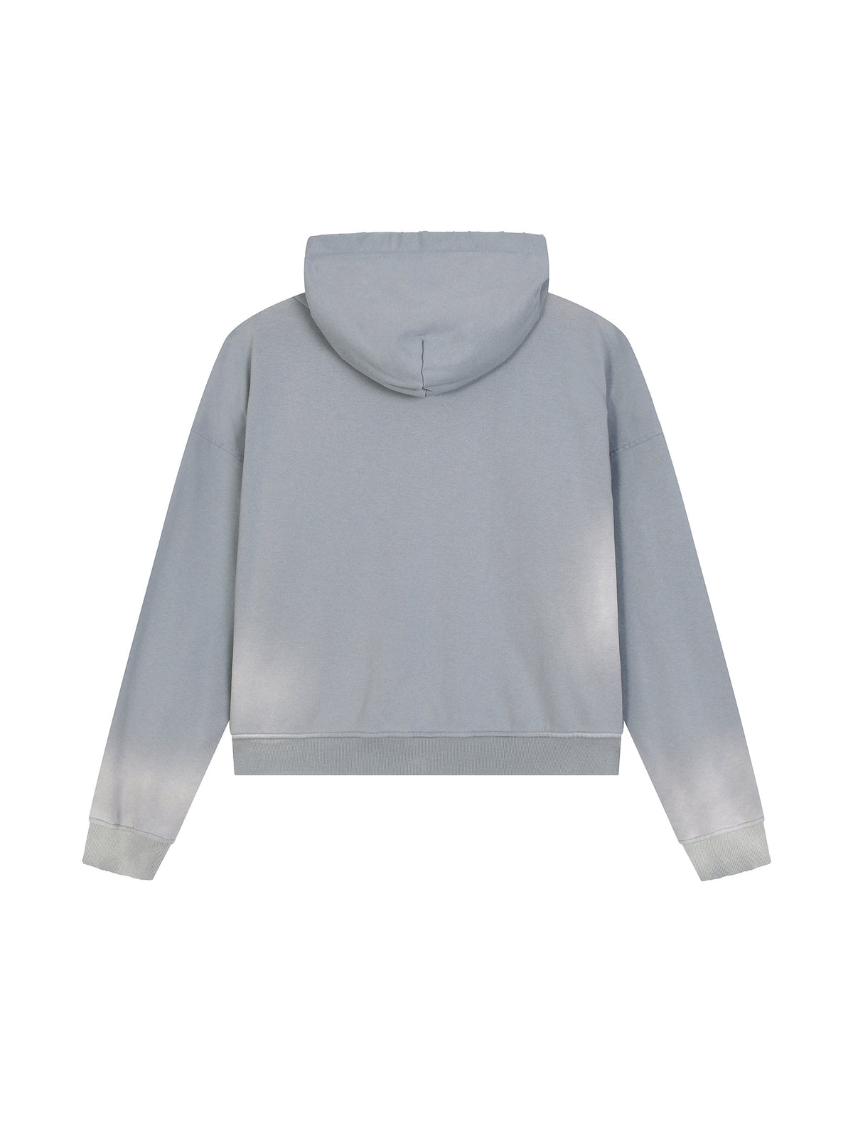 Sun Fade Frayed Raw Edge Fleece Zip Hoodie