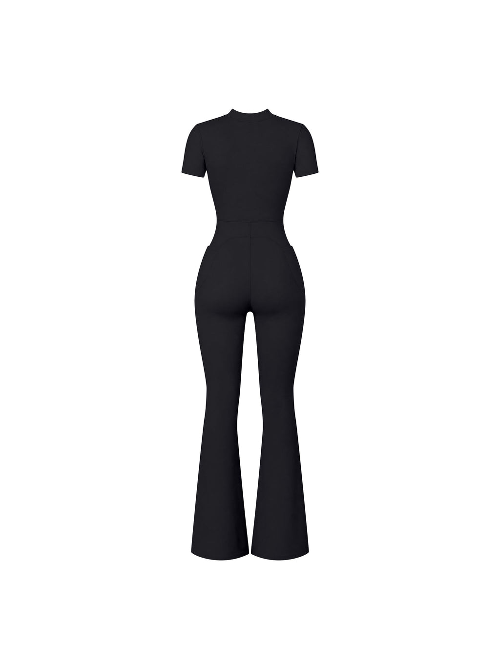 Women’s Tight Flared Leg Quarter-Zip Jumpsuit