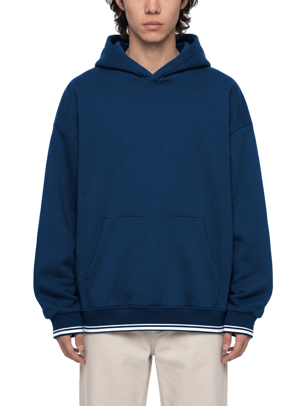 Unisex Oversized Color Block Fleece Hoodie